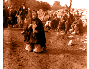 Fatima Pilgrim - walking on knees